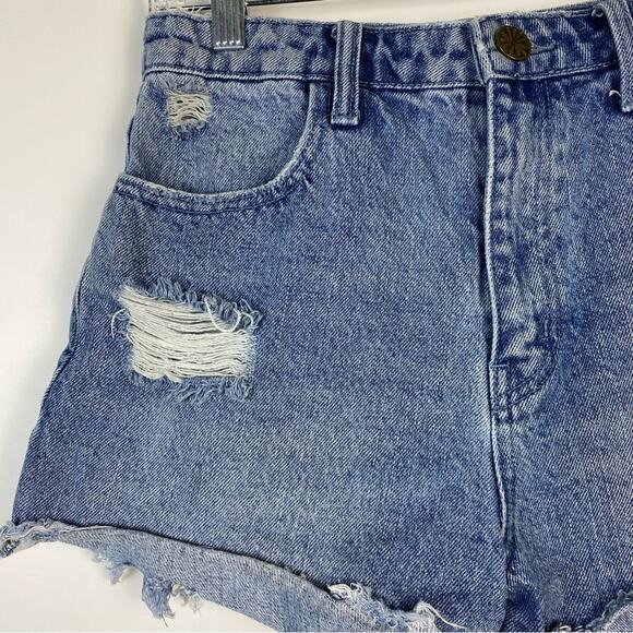 Show Me Your Mumu Athens High Waisted Womens Denim Shorts Size 26 - Picture 3 of 11